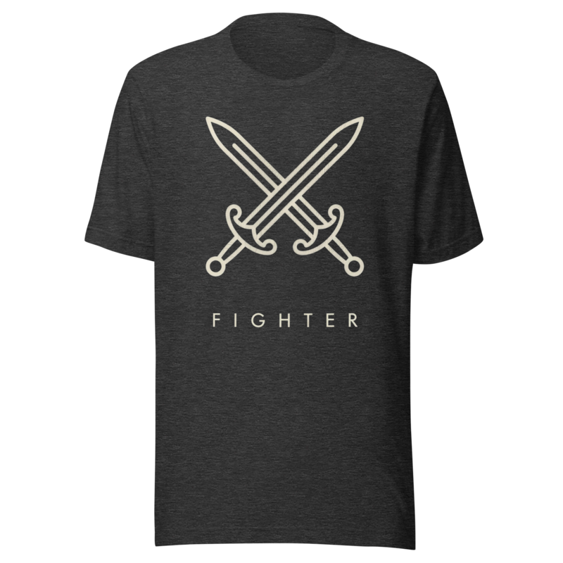 Fighter | TTRPG Class Icon Tee - Dark Grey Heather