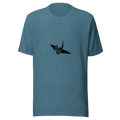 Origami Crane Embroidered Shirt - Heather Deep Teal