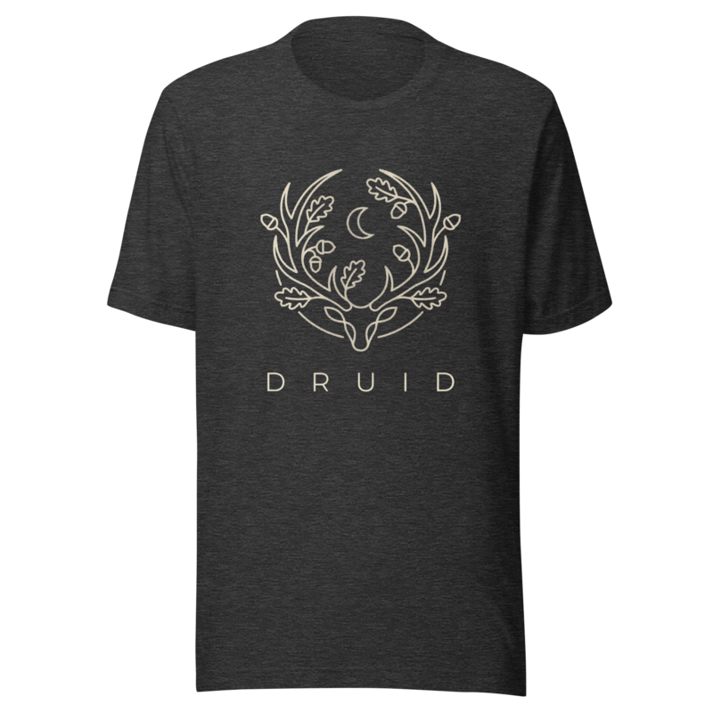 Druid | TTRPG Class Icon Tee - Dark Grey Heather