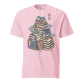 TBR Mountain (Tsundoku) | Bookish Woodblock Shirt | Vintage Reader Tee - Blossom