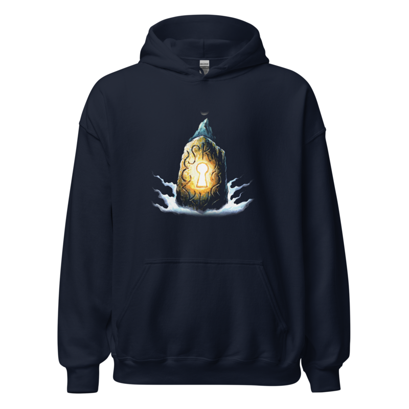 Moon Runes | Retro Fantasy Hoodie - Navy