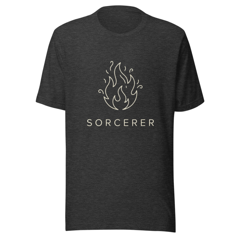 Sorcerer | TTRPG Class Icon Tee - Dark Grey Heather