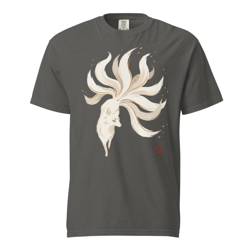 Kitsune Ink | Japanese Fox Sumi-e Shirt | Vintage Tee - Pepper