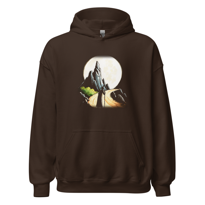 The Wandering Wizard | Retro Fantasy Hoodie - Dark Chocolate