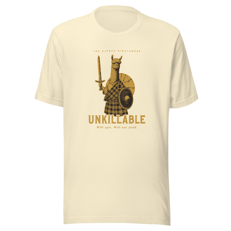 Alpaca Highlander | Unkillable Warrior Tee - Natural