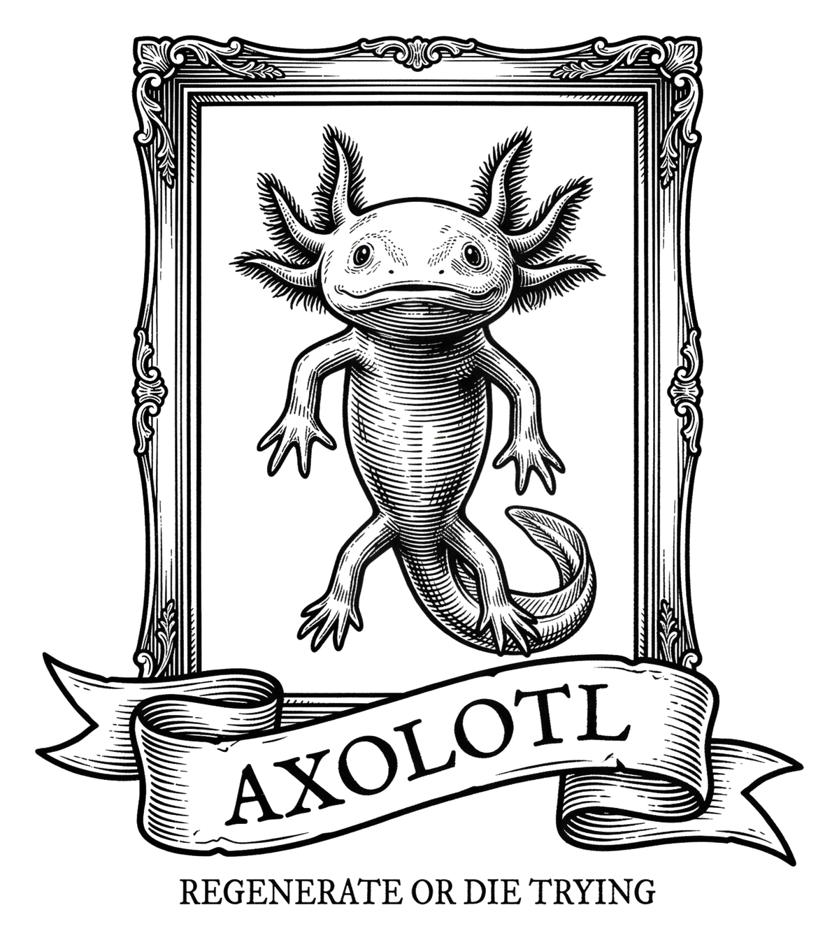 Axolotl: Regenerate or Die Trying | Kiss-Cut Sticker