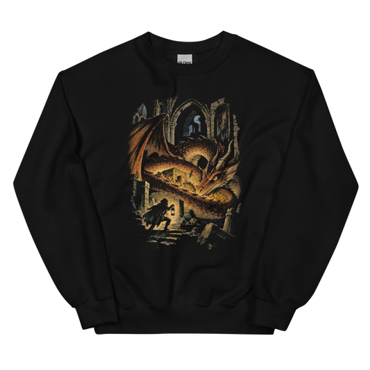 Where the Gold Sleeps | Retro Fantasy - Crewneck Black