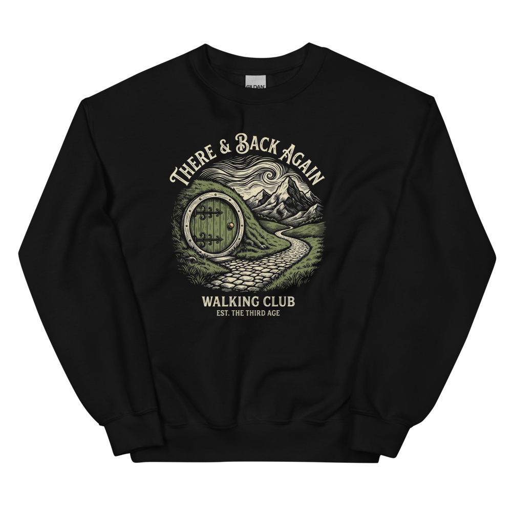 There & Back Again Walking Club | Fantasy Walker Tee - Crewneck Black