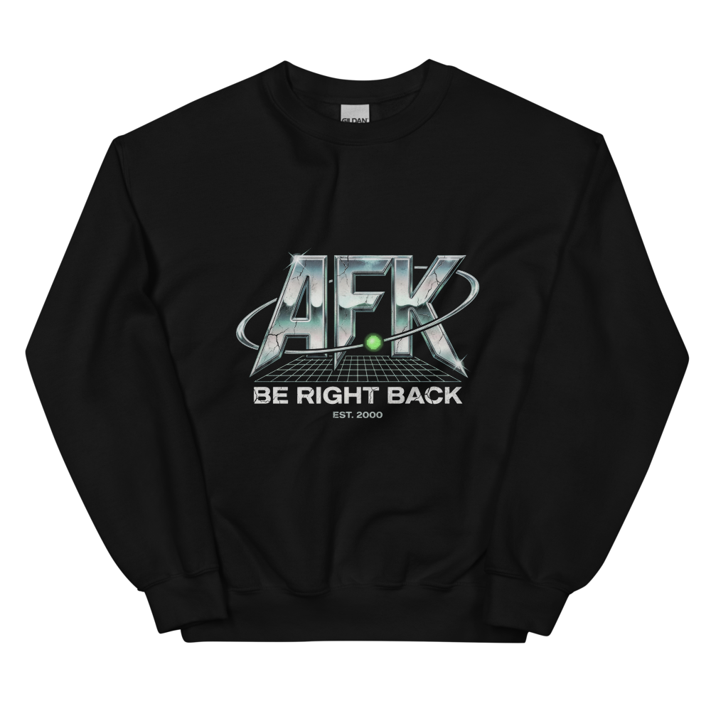 AFK (Be Right Back) | Y2K Chrome Tee - Crewneck Black
