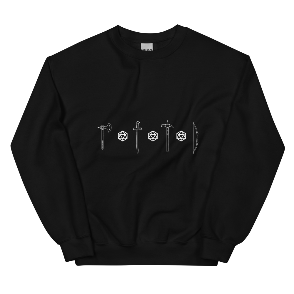 Dice Roller | Weapons & d20 Tee - Crewneck Black