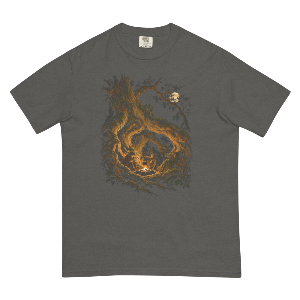 Fire Under the Great Tree | Retro Fantasy - Tee Pepper (artwork corrected)