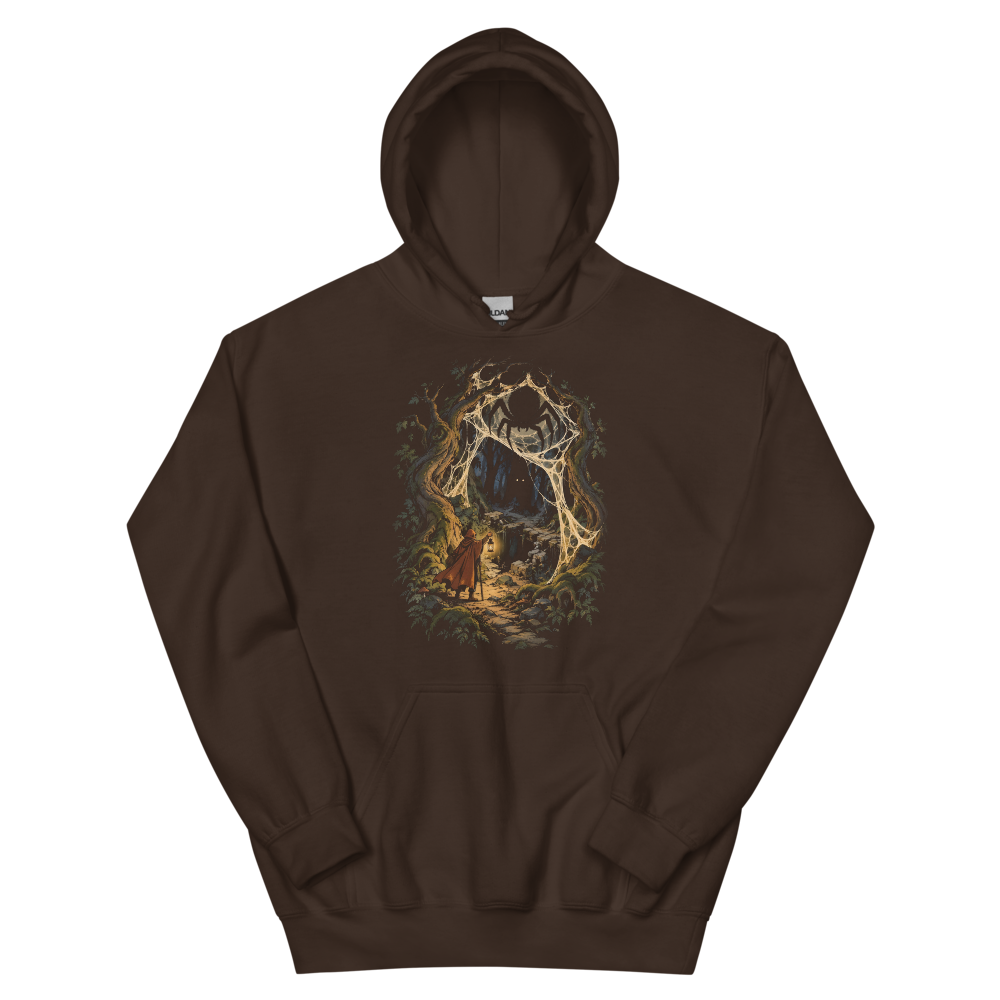 The Web Wood | Retro Fantasy - Hoodie Dark Chocolate (scale corrected)