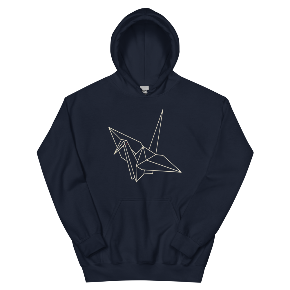 Origami Crane | Japanese Minimalist - Hoodie Navy