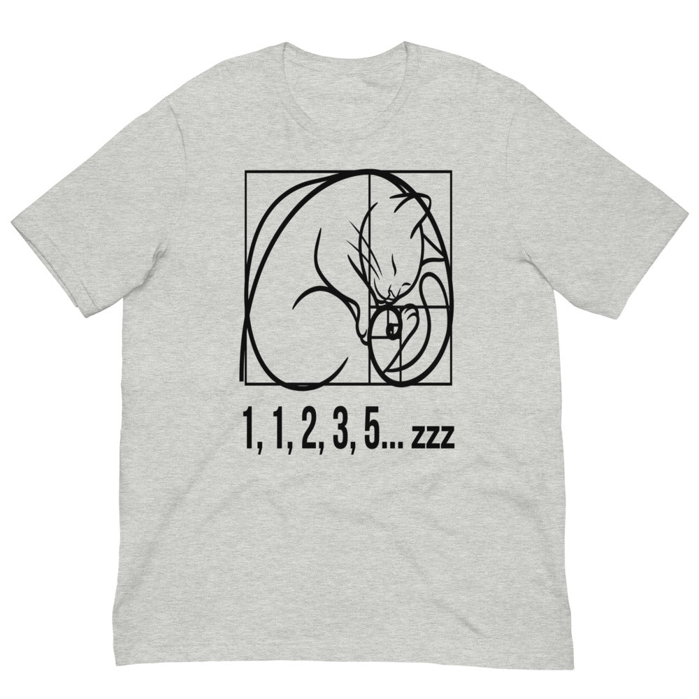 Fibonacci Cat — 1, 1, 2, 3, 5... zzz | Math Cat Tee print detail 3