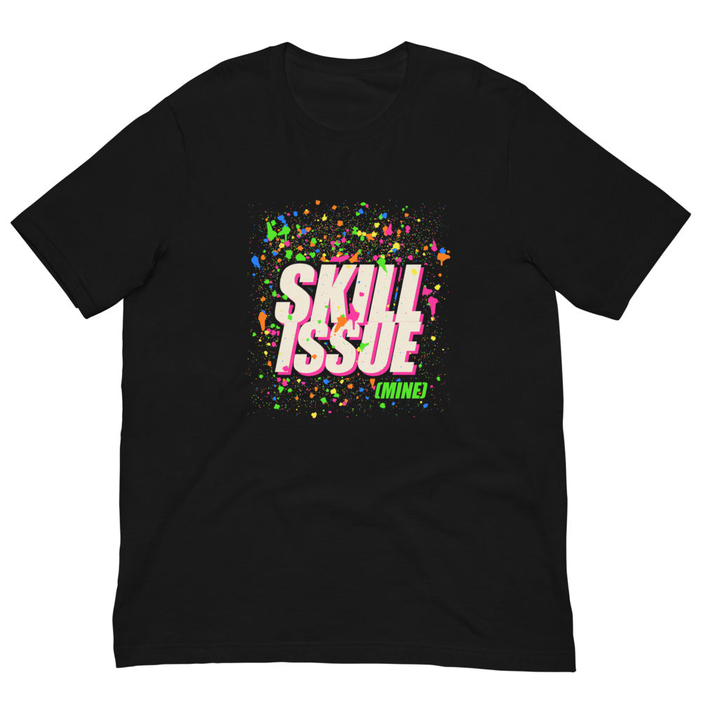 Skill Issue (Mine) | Neon Splatter Arcade Tee print detail 3