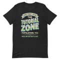 Greetings from the Tutorial Zone | Gamer Postcard Tee - Black Heather