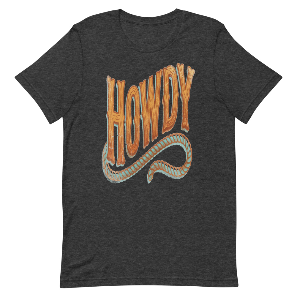 Howdy | Vintage Texas Tee - Dark Grey Heather