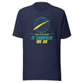 It Compiles, We Go | Retro Tech Swag Tee Navy flat lay