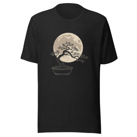 Bonsai Moon | Japanese Minimalist Tee - Black Heather