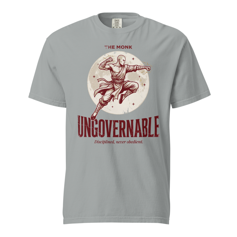Monk - Ungovernable | TTRPG Class Shirt | Vintage Tabletop RPG Tee - Granite