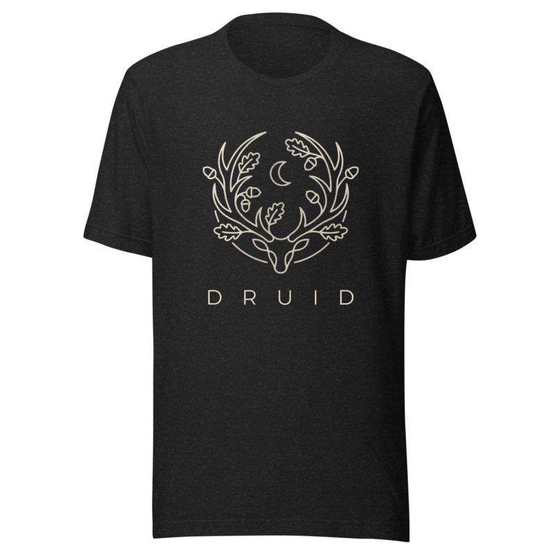 Druid | TTRPG Class Icon Tee - Black Heather