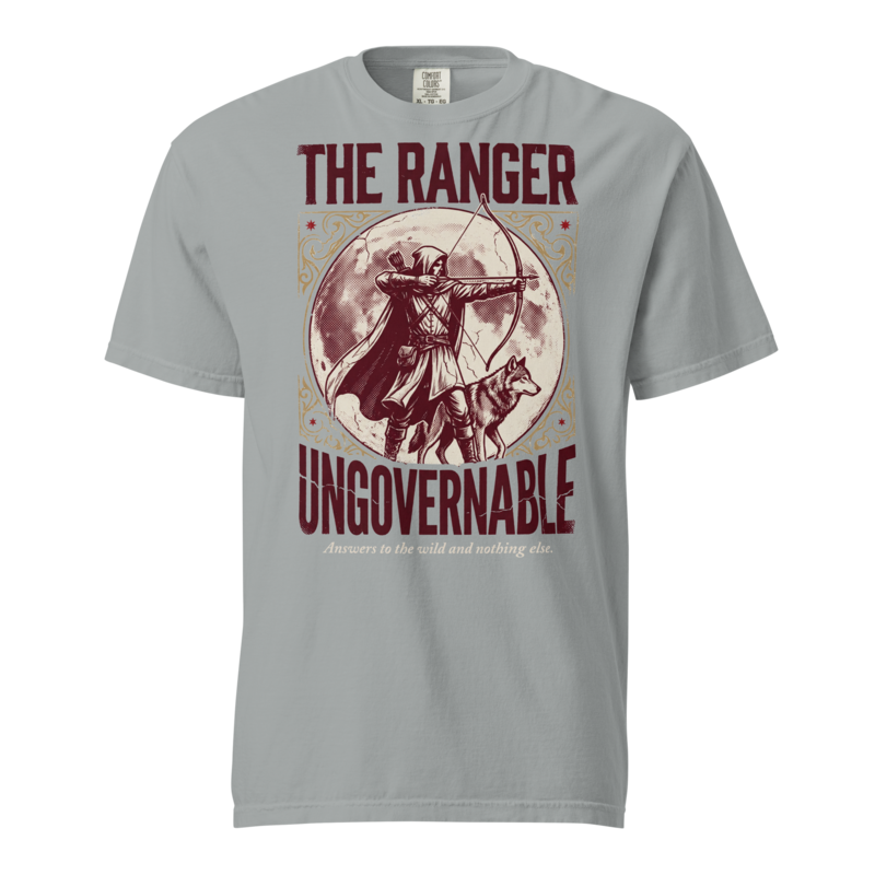 Ranger - Ungovernable | TTRPG Class Shirt | Vintage Tabletop RPG Tee - Granite