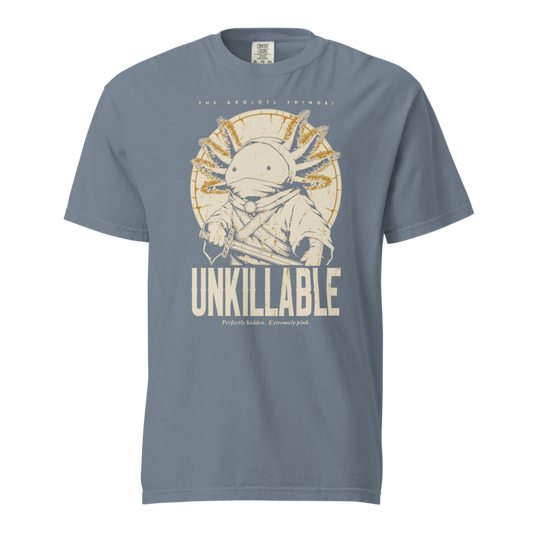 Axolotl Shinobi | Unkillable Warrior Tee - Blue Jean
