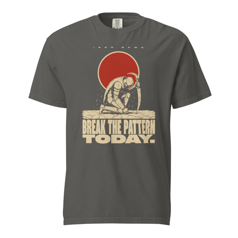 Break the Pattern Today | Iron Dawn Gym Heavyweight Tee - Pepper