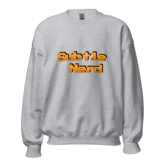 Subtle Nerd Retro Pixel Sweatshirt - Sport Grey