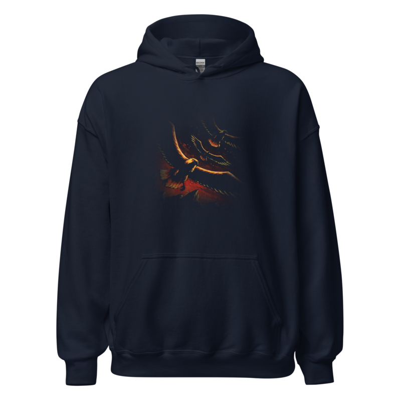 Over the Crags | Retro Fantasy Hoodie - Navy