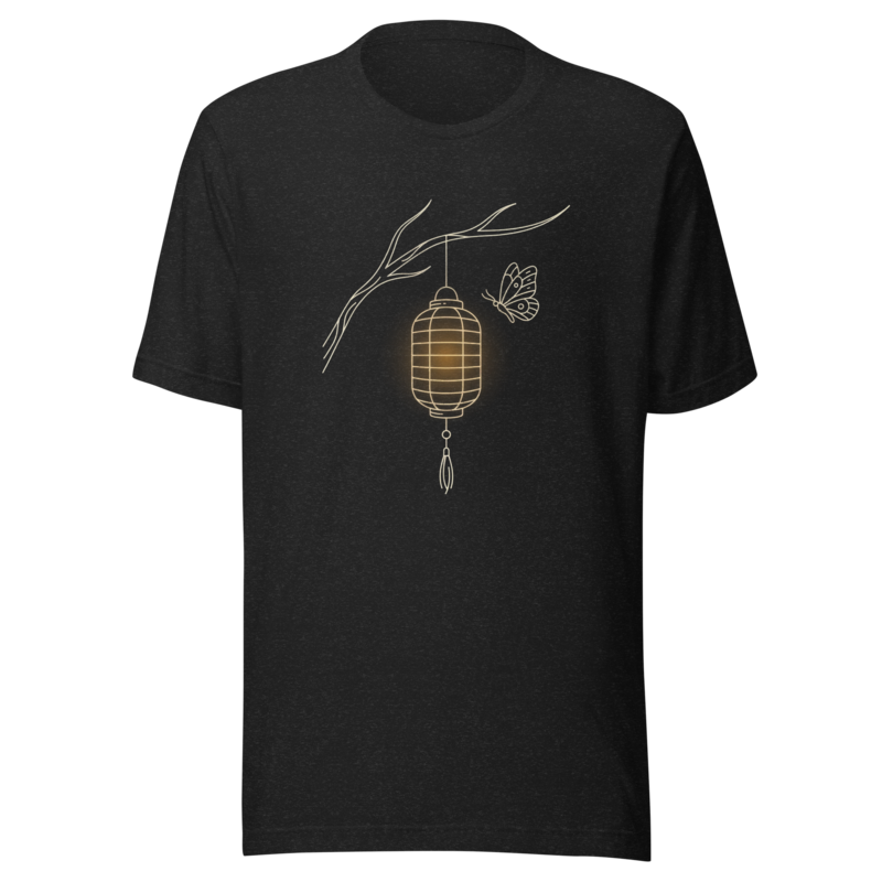 Lantern and Moth | Japanese Minimalist Tee - Black Heather