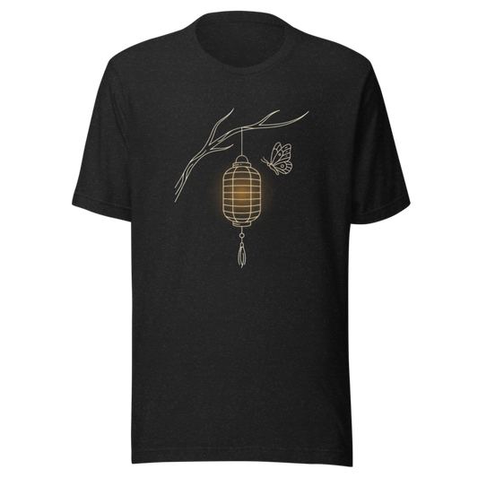 Lantern and Moth | Japanese Minimalist Tee - Black Heather