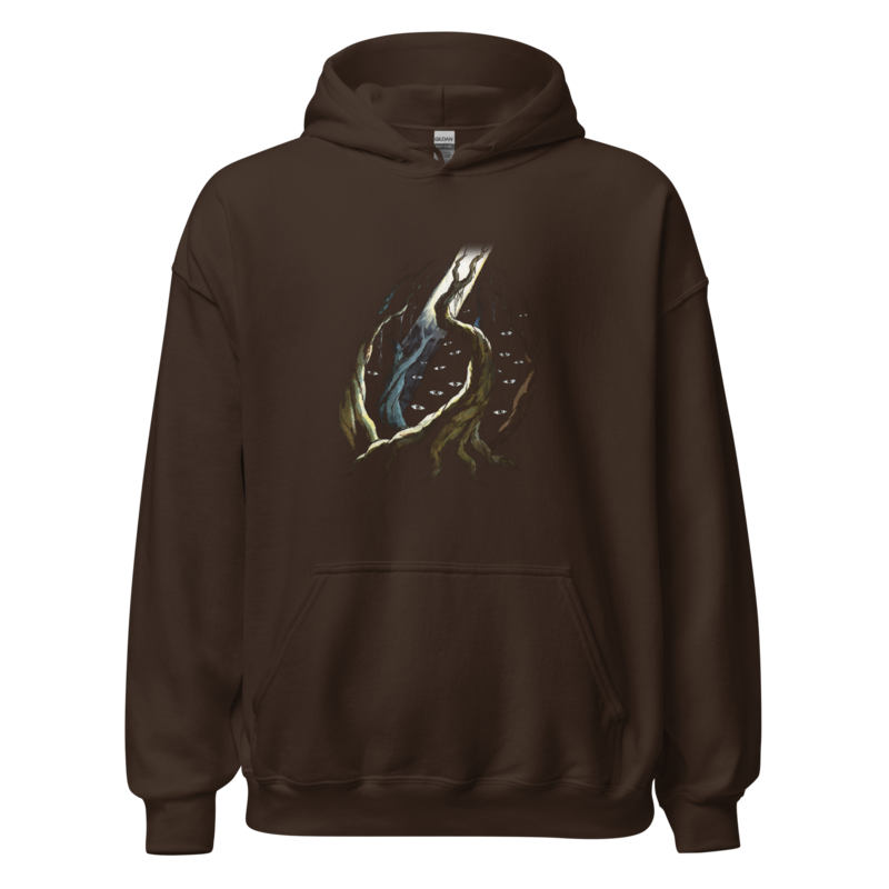 The Web Wood | Retro Fantasy Hoodie - Dark Chocolate