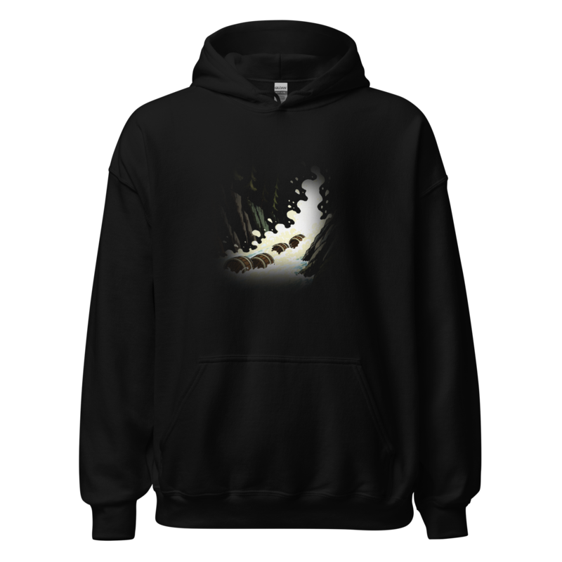 Downriver | Retro Fantasy Hoodie - Black