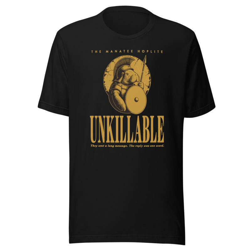 Manatee Hoplite | Unkillable Warrior Tee - Black