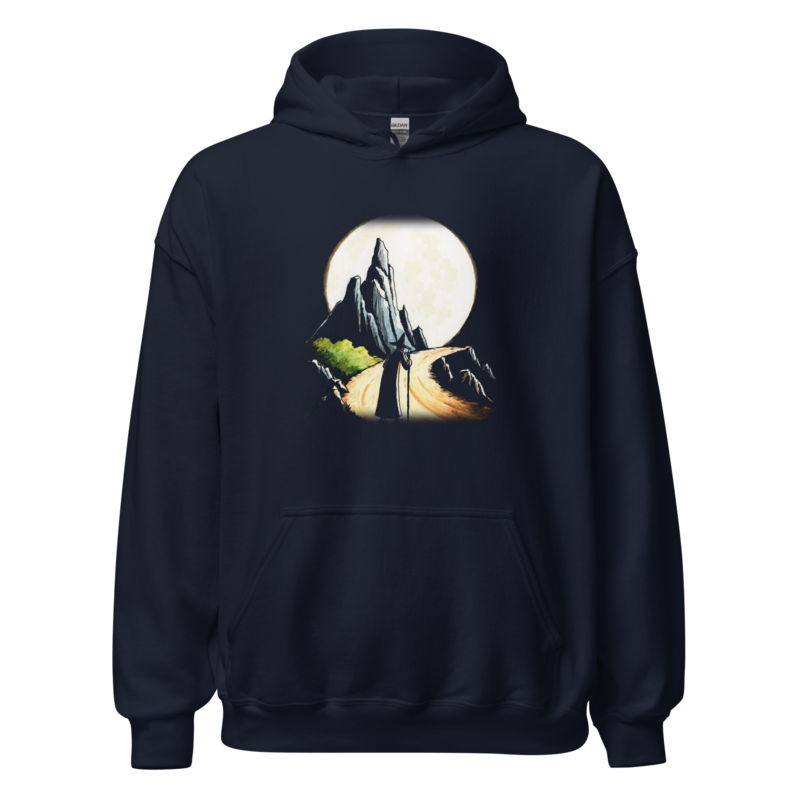 The Wandering Wizard | Retro Fantasy Hoodie - Navy