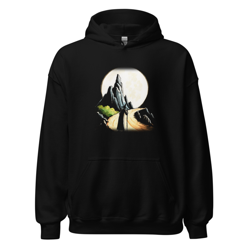 The Wandering Wizard | Retro Fantasy Hoodie - Black