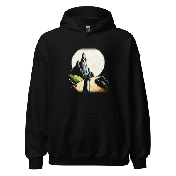 The Wandering Wizard | Retro Fantasy Hoodie - Black