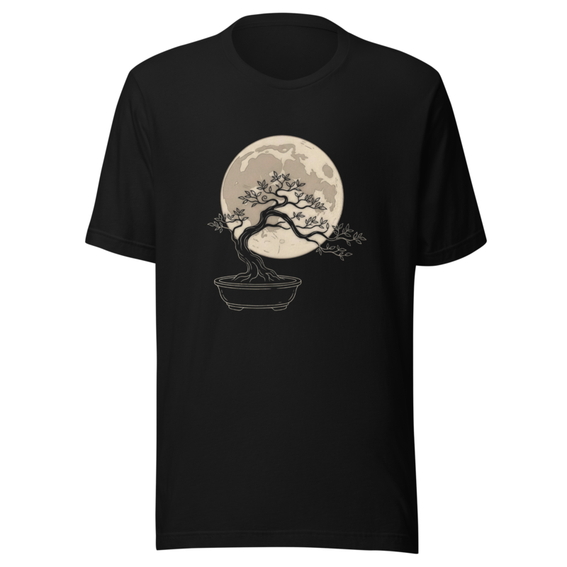 Bonsai Moon | Japanese Minimalist Tee - Black