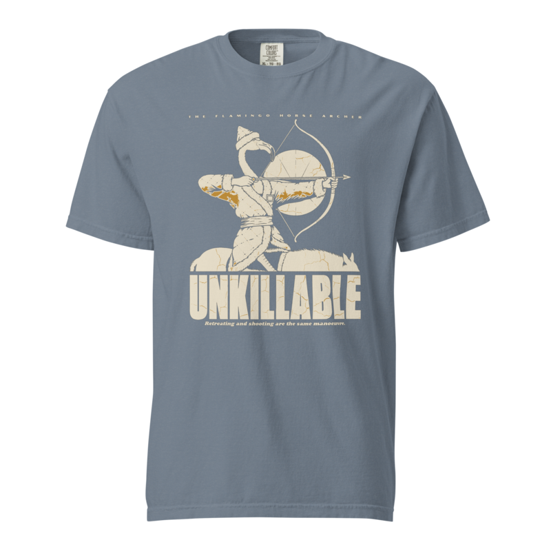 Flamingo Horse Archer | Unkillable Warrior Tee - Blue Jean