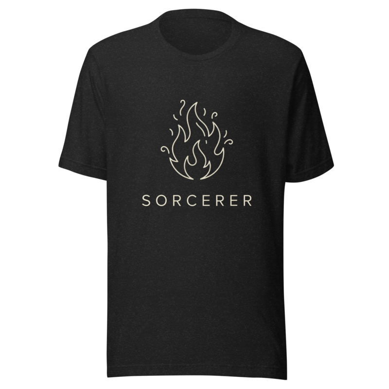 Sorcerer | TTRPG Class Icon Tee - Black Heather