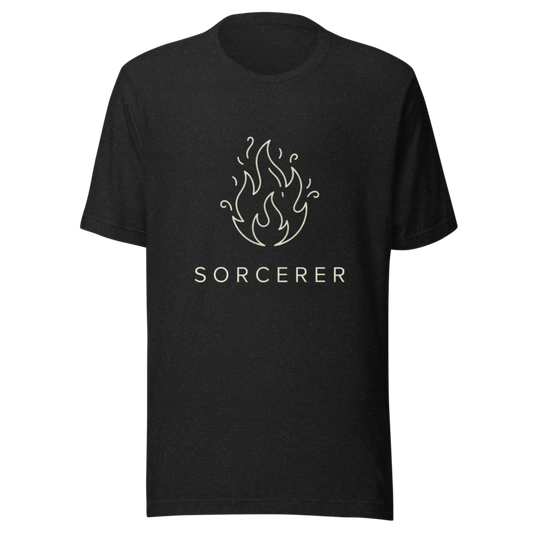 Sorcerer | TTRPG Class Icon Tee - Black Heather