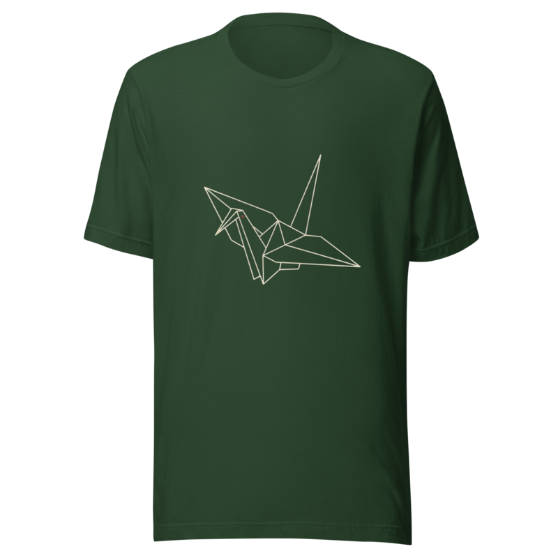 Origami Crane | Japanese Minimalist Tee - Forest