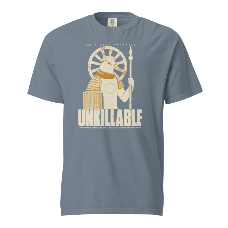Pigeon Immortal | Unkillable Warrior Tee - Blue Jean