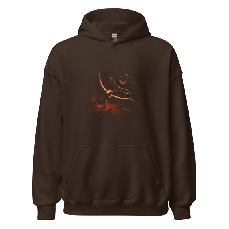 Over the Crags | Retro Fantasy Hoodie - Dark Chocolate