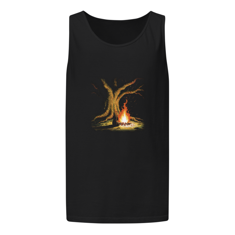 Fire Under the Great Tree | Retro Fantasy Tank - Black