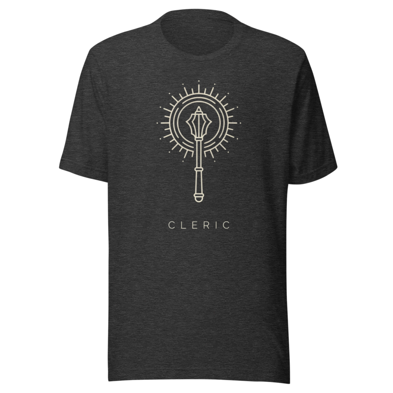 Cleric | TTRPG Class Icon Tee - Dark Grey Heather