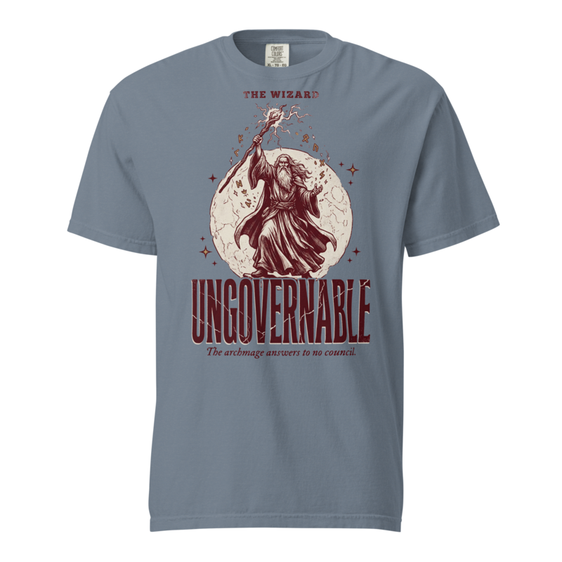 Wizard - Ungovernable | TTRPG Class Shirt | Vintage Tabletop RPG Tee - Blue Jean