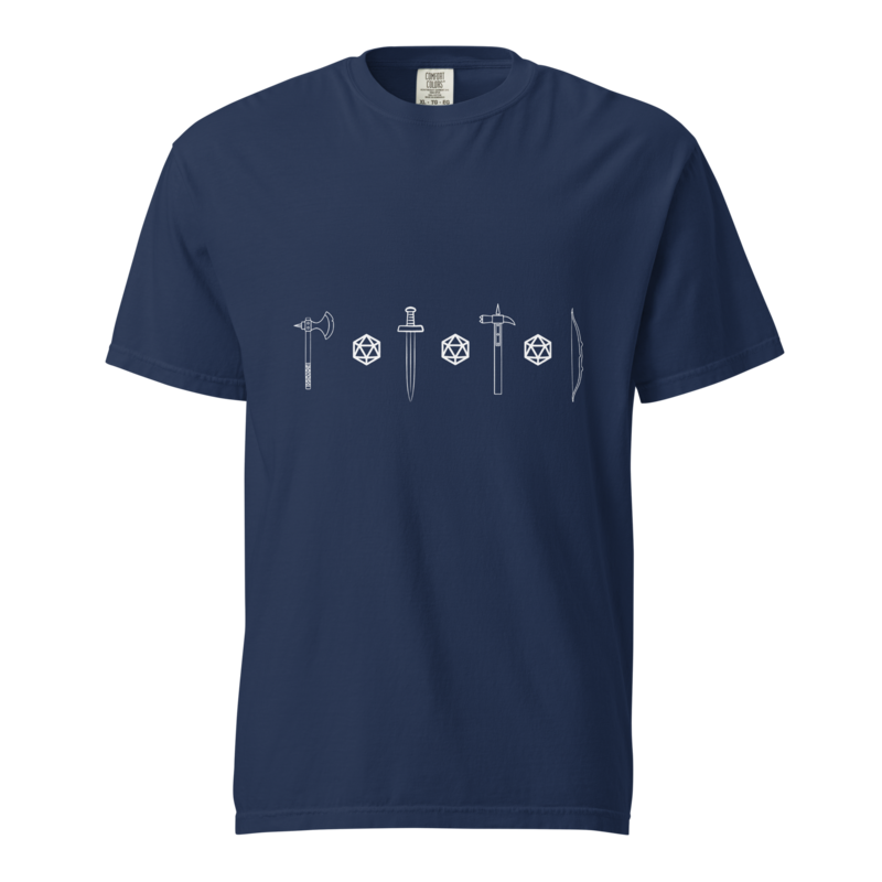 Dice Roller | Weapons & d20 Tee - True Navy