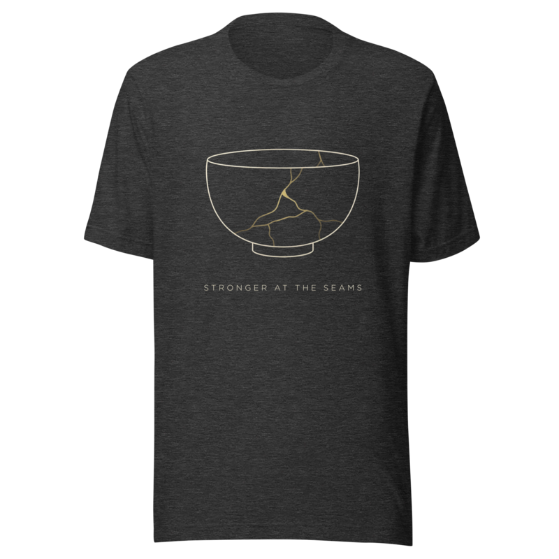 Kintsugi: Stronger at the Seams | Japanese Art Tee - Dark Grey Heather